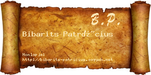 Bibarits Patrícius névjegykártya